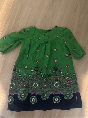 GAP Green Floral-Print Casual Girls Dress